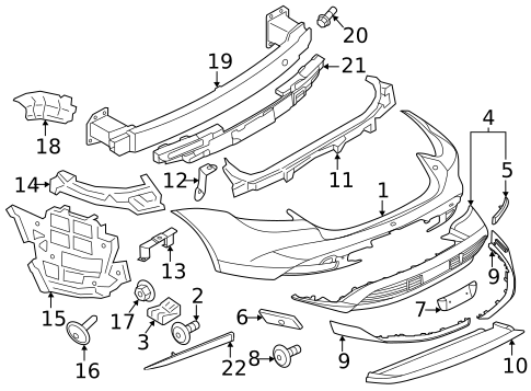 Bumper & Components - Rear for 2022 Porsche Taycan #0