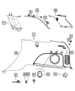 5VP18HL1AC - : D Pillar Molding, Right for Mopar Image
