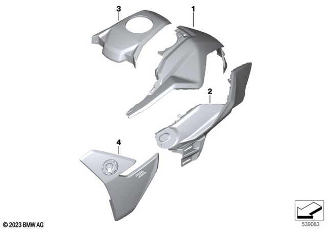 46815A8D8C1 - Body Equipment: Tank Cover, Upper Left - Lightwhite uni for BMW-Motorrad Image