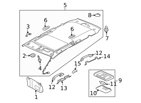 Interior Trim - Roof for 2007 Mitsubishi Endeavor #0