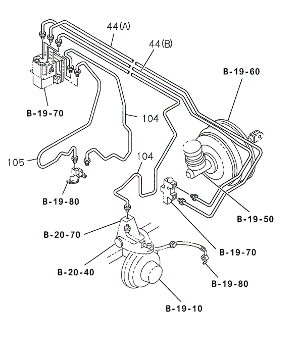 Brake Piping Oil (Rear Engine Room) for 2000 Honda Passport #0