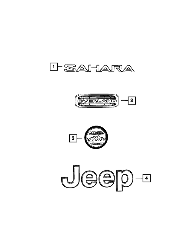68397097AB - Exterior Ornamentation: Nameplate, Right Or Left for Mopar Image