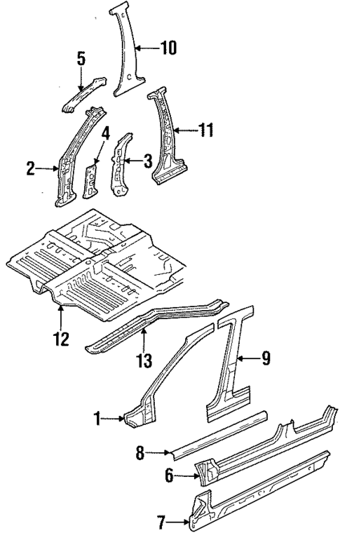 Hinge Pillar for 1997 Mercury Tracer #0