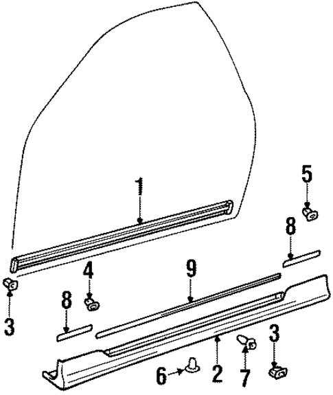 Exterior Trim - Pillars for 1993 Lexus SC400 #0