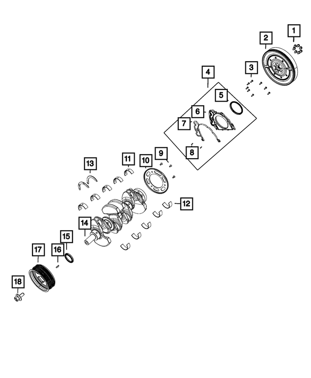 68683080AA - Engine: Engine Crankshaft Kit for Mopar Image
