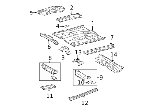 Floor & Rails for 2007 Toyota Camry #1