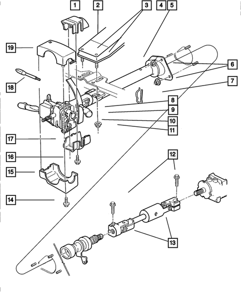 Steering Column for 2001 Dodge Ram 1500 #0