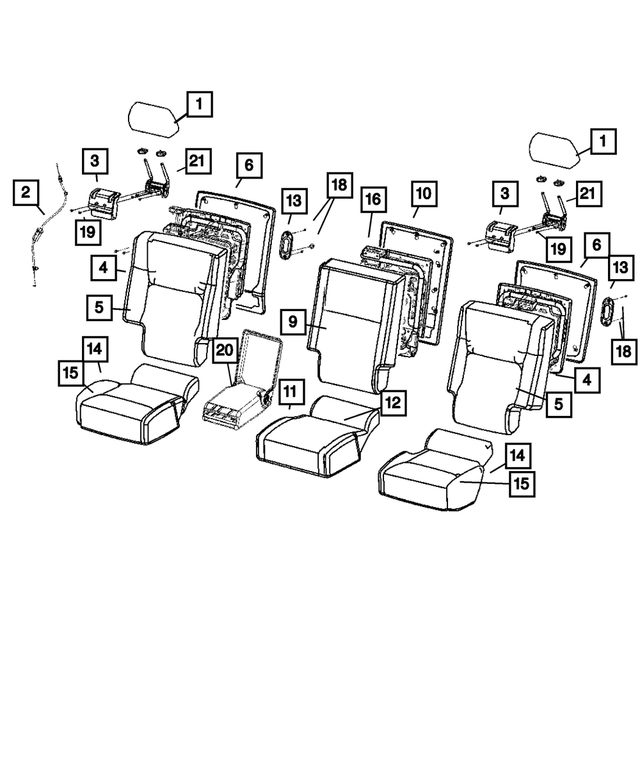 5183673AA - Interior Trim: Headrest Mechanism Cover for Mopar Image