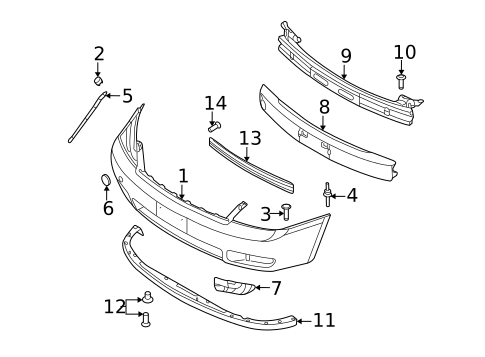 Bumper & Components - Front for 2008 Kia Sedona #0