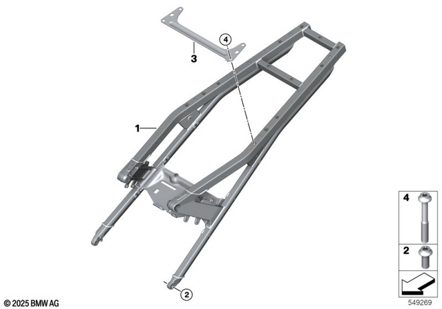 7129908598 - Frame and Mounting Parts: Fillister-Head Screw - M10X25-10.9-mk for BMW-Motorrad Image