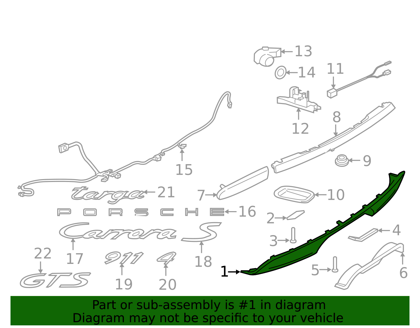 2017-2019 Porsche 911 Lower Trim 991-505-811-04-OK1 | Sunset