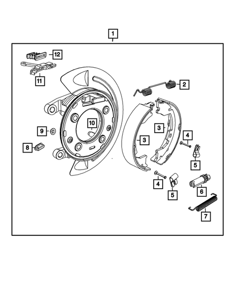 Parking Brake Lever, Cables, and Rear Disc Park Brake Assembly for 2015 Ram 3500 #2