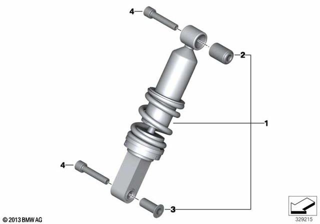 33537726287 - Front Axle, Front Suspension: Silent Block - 12X28X40 for BMW-Motorrad Image