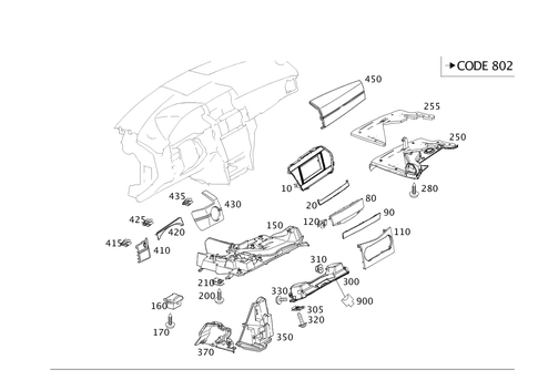 Instrument Panel Detachable Parts for 2010 Mercedes-Benz GLK350 #0