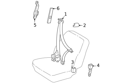 Front Seat Belts for 2003 Toyota Matrix #0
