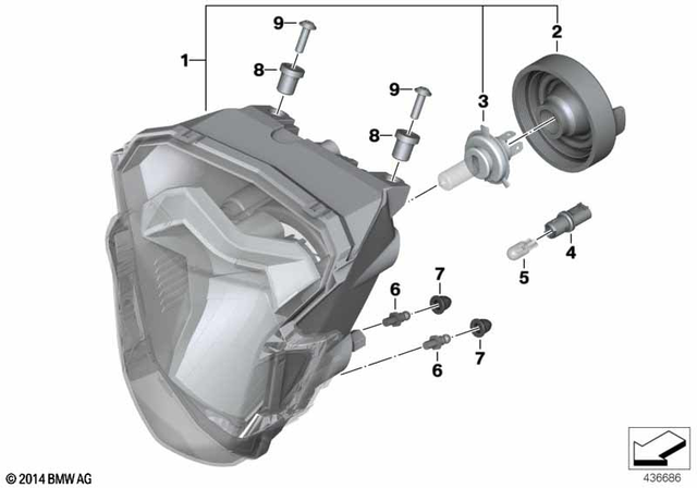 63128546705 - : Headlight for BMW-Motorrad Image