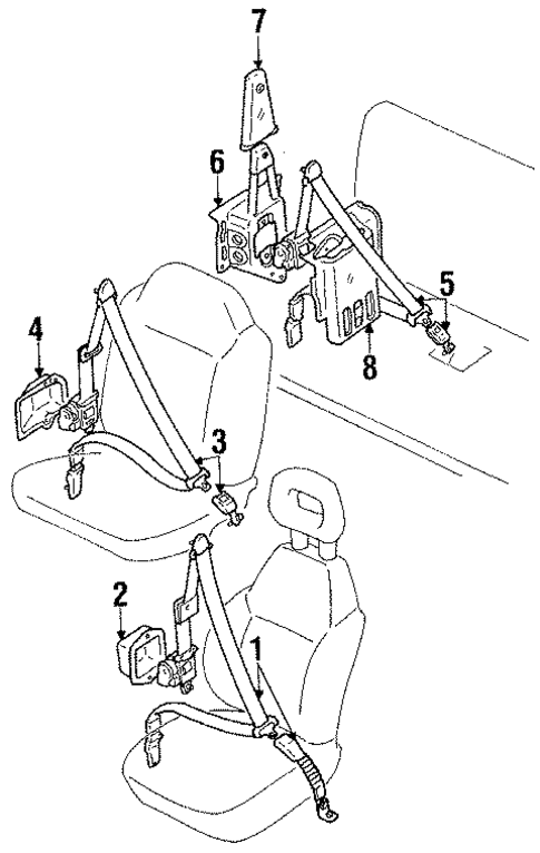 Front Seat Belts for 1996 Suzuki Sidekick #0