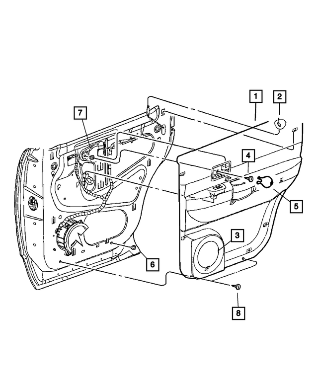1FB551DBAD - : Rear Door Trim Panel, Left for Mopar Image