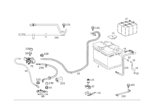 Battery and Battery Cable for 1999 Mercedes-Benz E430 #1