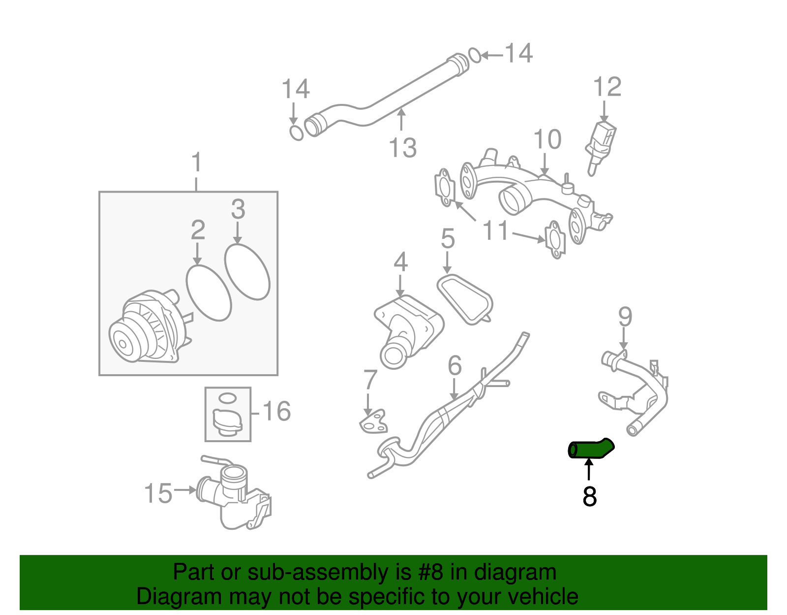 14055-JK20A - Water Hose 2007-2020 Nissan | Nissan Parts
