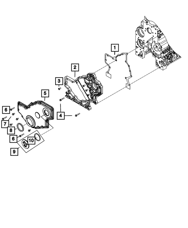 68723844AA - Engine: Timing Case Cover for Mopar Image