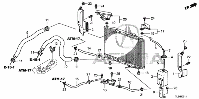 Radiator Hose - Reserve Tank (V6) for 2012 Acura TSX #0