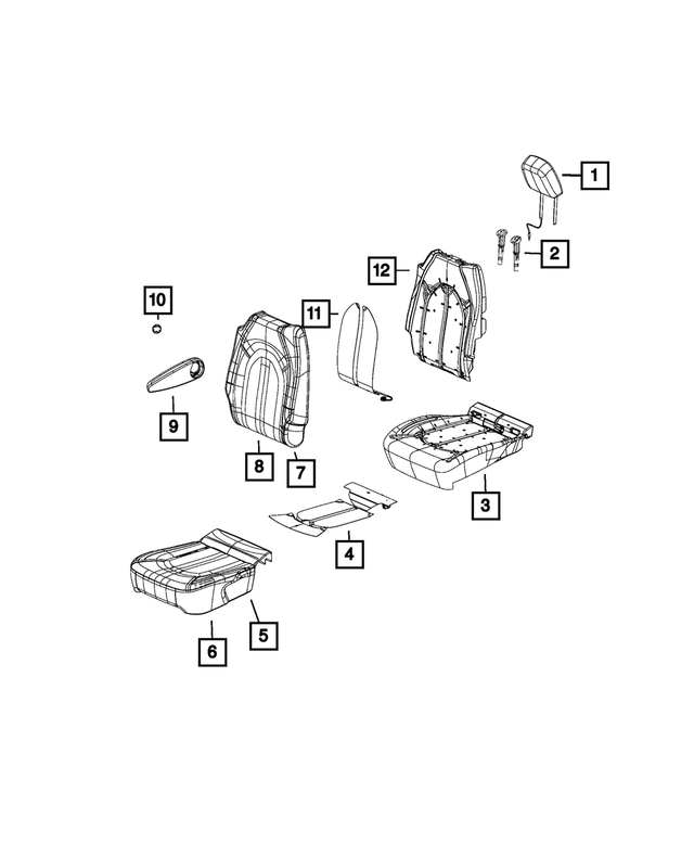 6RT381A3AB - Interior Trim: Second Row Headrest, Right for Mopar Image image