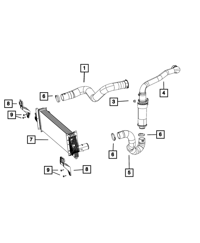 « 68205966AG – Cooling : Radiateur D'air De Suralimentation Flexible, Inférieur pour Mopar Image »