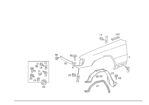 Front Fender for 1989 Mercedes-Benz 300TE #3