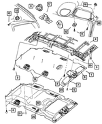 5028069AA - Instrument Panel and Radios and Consoles: Overhead Console Bracket for Chrysler: Town &amp; Country, Voyager | Dodge: Caravan, Grand Caravan Image