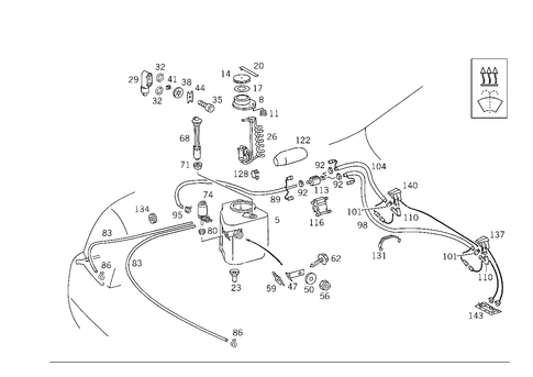 Pane Washer, Headlamp Wiper/Washer for 1993 Mercedes-Benz 600SL #2