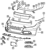 1WC26LAUAC - Frame, Bumper and Fascia: Front Upper Fascia for Mopar Image