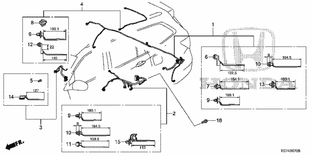 Wire Harness (7) for 2016 Honda Pilot #0