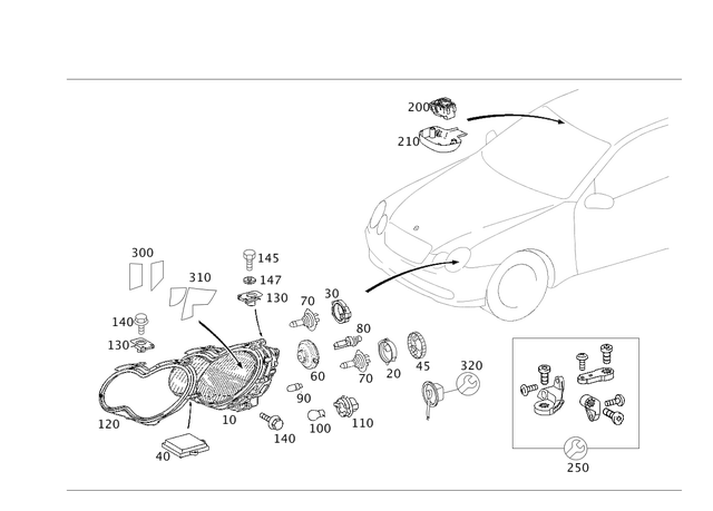 2038205861 - Electrical System: Lamp Unit for Mercedes-Benz Image image