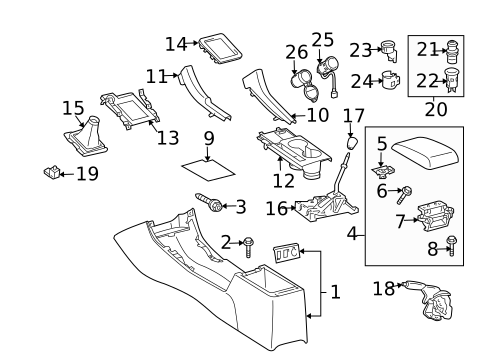 Center Console for 2010 Scion tC #1