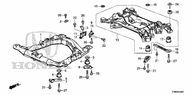 Front Sub Frame - Rear Beam for 2017 Honda Accord #0