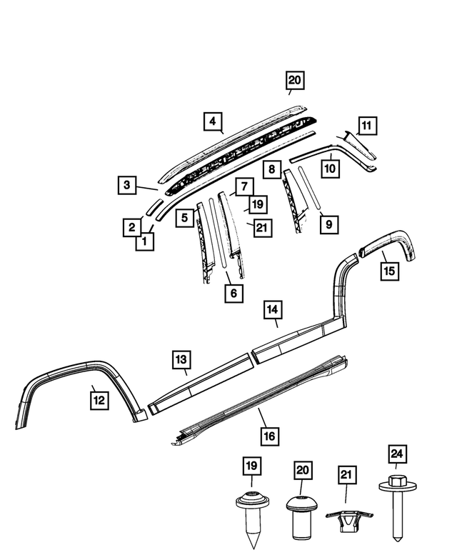 5UP34RXFAC - Exterior Ornamentation: Roof Joint Molding, Right for Mopar Image image