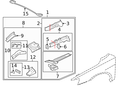 Structural Components & Rails for 2012 Mitsubishi Lancer #0