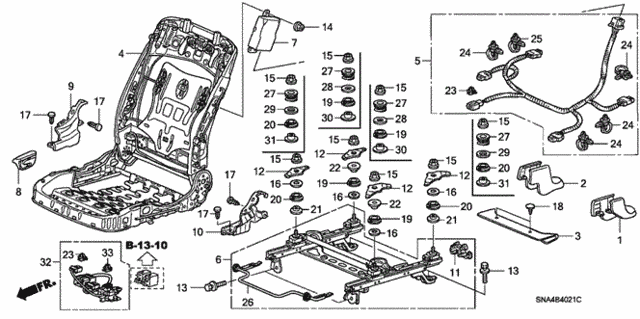 Front Seat Components (R.) (Sws) for 2007 Honda Civic #0