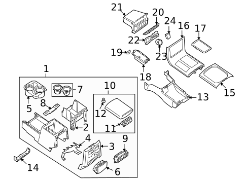 Console for 2012 Nissan Pathfinder #0