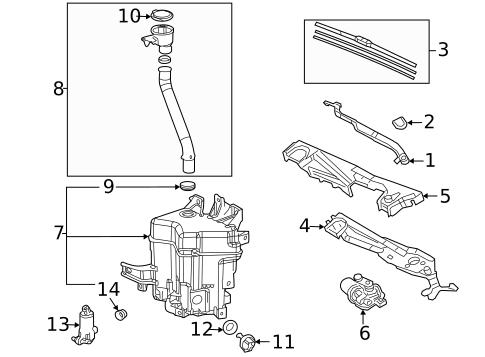 Wiper & Washer Components for 2021 Toyota Mirai #0