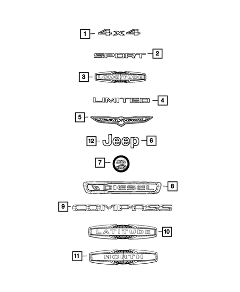 Nameplates for 2018 Jeep Compass #0