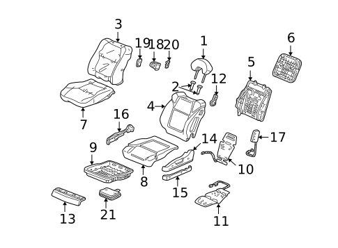 Front Seat Components for 2003 Acura CL #1