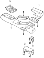 E83Z54045A36A - Body: Console for Ford: Tempo | Mercury: Topaz Image