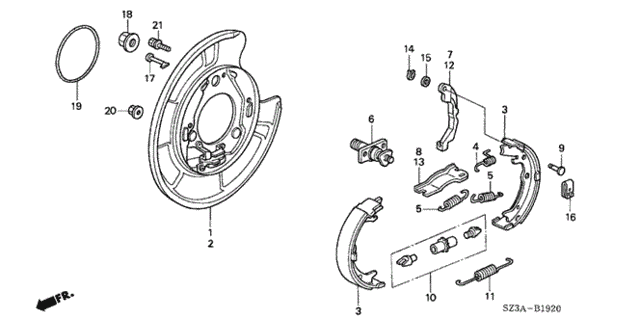 Parking Brake Shoe for 2004 Acura RL #0