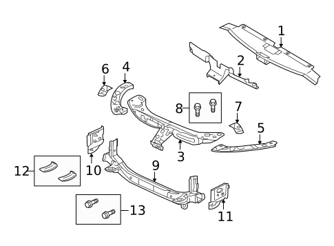 Radiator Support for 2013 Mitsubishi Outlander #0