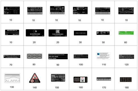 Identification Plate, Information Sign for 1991 Mercedes-Benz 350SD #0