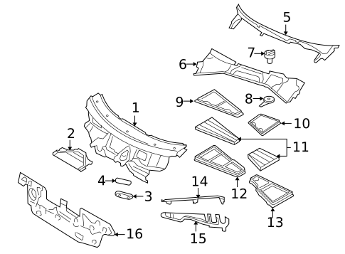 Cowl for 2006 Volkswagen Phaeton #0