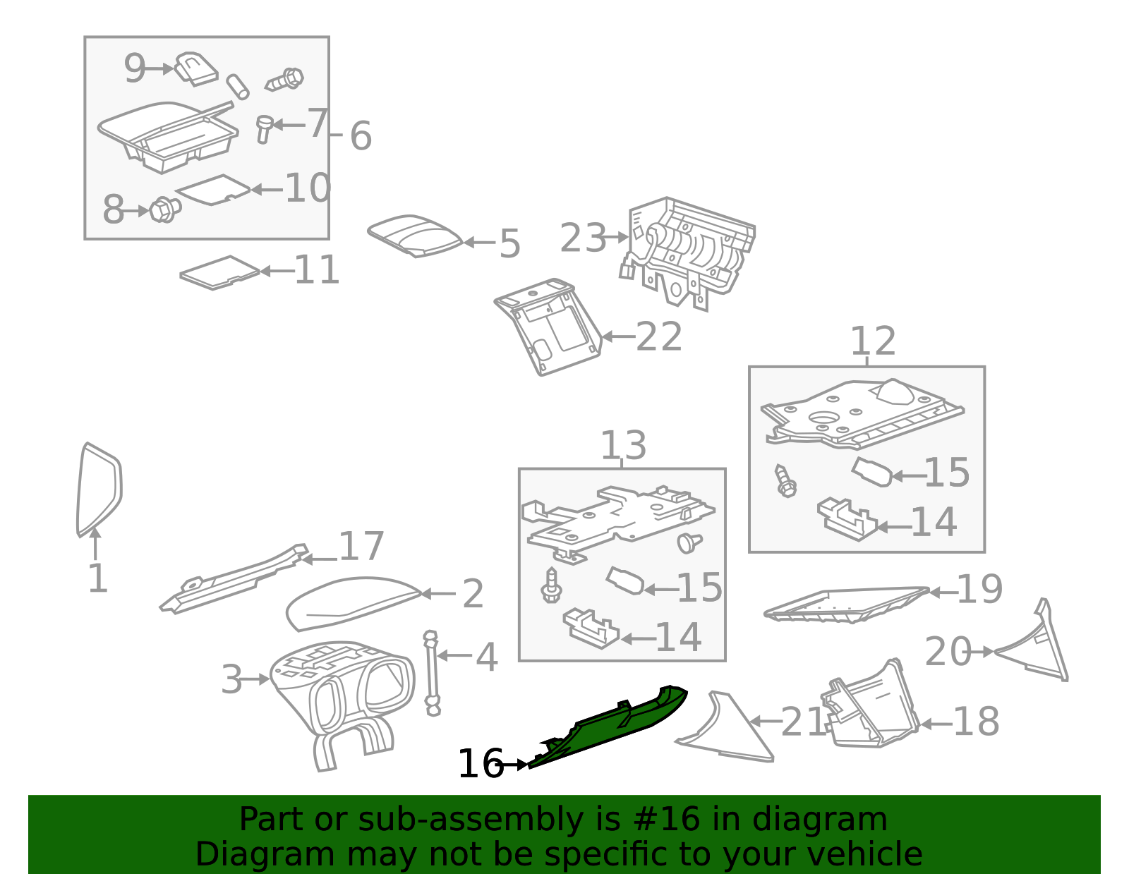 Cef Instrument 2010-2017 GM Jet Black Instrument Panel Knee Bolster 22774196 | OEM ...