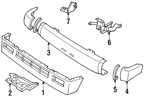 Bumper & Components - Front for 1990 Isuzu Amigo #0